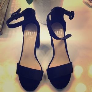 Black velvet sandals